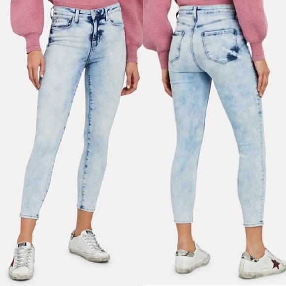 L'Agence Margot High Rise Light Blue Cropped Skinny Jeans NWT - Picture 1 of 6